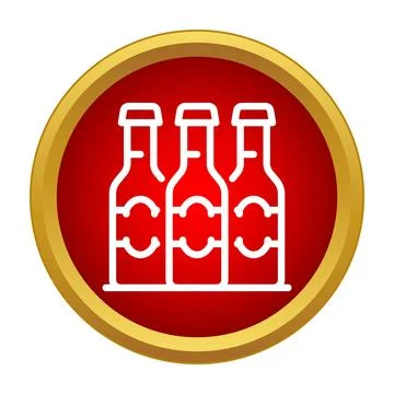 Three beer bottles showing beverage icon concept Stock Illustration