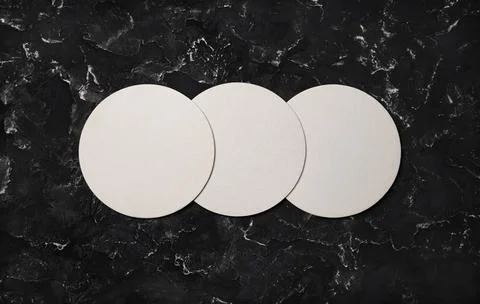 Three beer coasters Stock Photos