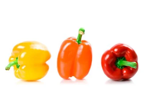 Three bell peppers Foto stock