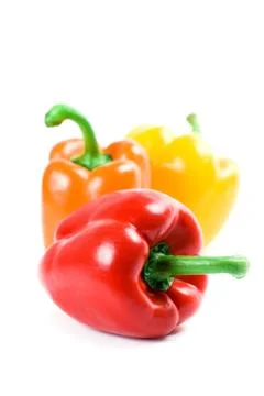Three bell peppers Foto stock