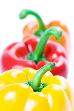 Three bell peppers Stock Photos