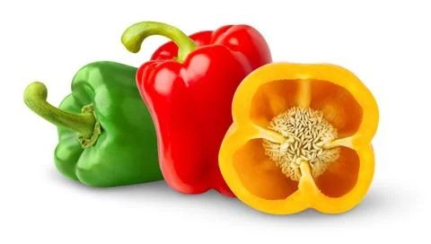 Three bell peppers Stock Photos