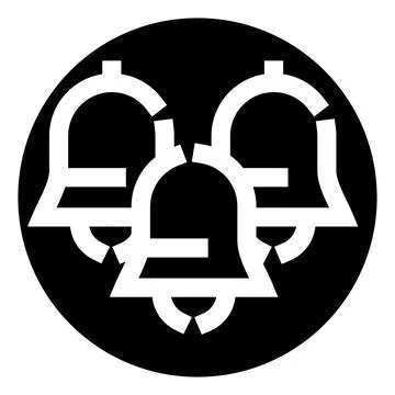 Three bells ringing sound notification alert icon Stock Illustration