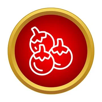 Three berries or small tomatoes illustration on red background Stock Illustration