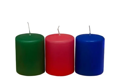 Three big without fire candles Stock Photos