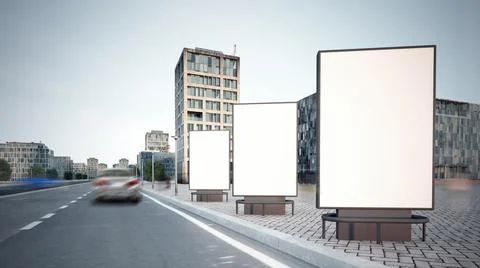 Three billboard mockup Stock Illustration
