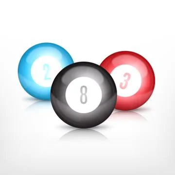 Three billiard balls Stock Illustration