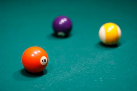 Three billiard balls 스톡 사진