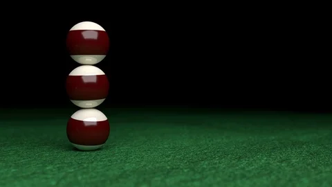 Three Billiard Number Seven Balls spinning animation, 3d Rendering , concept Stock Footage 89535707