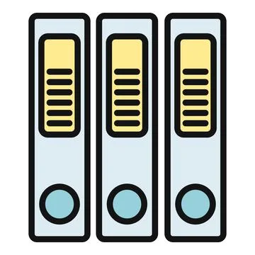 Three binders illustrating office organization and document storage Stock Illustration