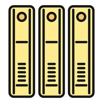 Three binders organizing documents and files in office 스톡 일러스트