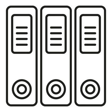 Three binders organizing important documents and business paperwork 库存插图