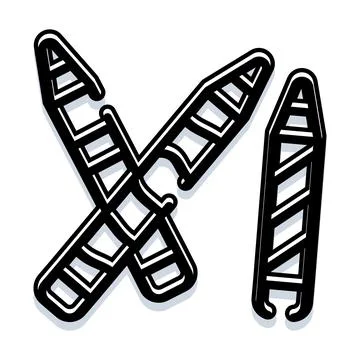 Three black and white ladders forming abstract design Stock Illustration