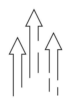 Three Black Arrows Pointing Upward Symbolizing Growth, Progress, and Success Ilustración de archivo