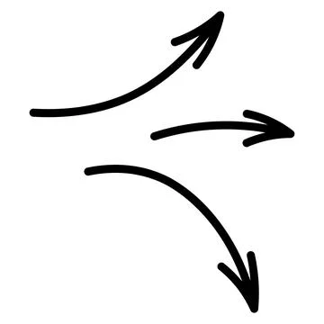 Three black arrows. Vector illustration. Bunch of pointers pointing right. Stock Illustration