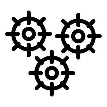 Three black cogwheels interlocking representing teamwork concept Stock Illustration