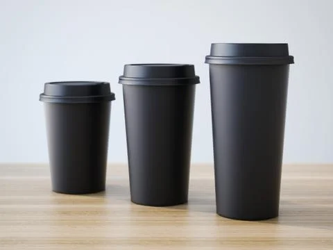 Three black cups Stock Illustration