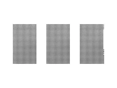 Three black dot pattern rectangular blocks isolated on white background as .. イラスト素材