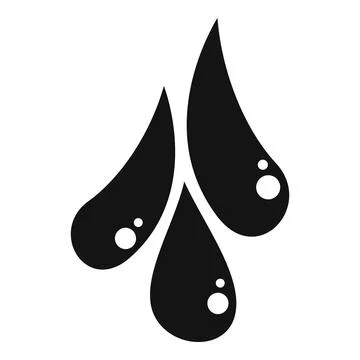 Three black falling water drops with bubbles reflecting light Illustrazione stock