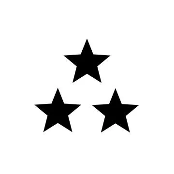 Three Black Five-Pointed Stars Arranged in a Triangle Formation Illustrazione stock