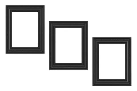 Three black frames isolated on white background Stockillustratie