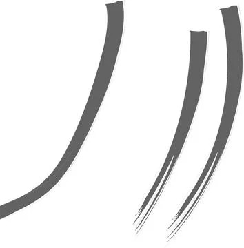 Three black ink strokes on a white background. Stock Illustration