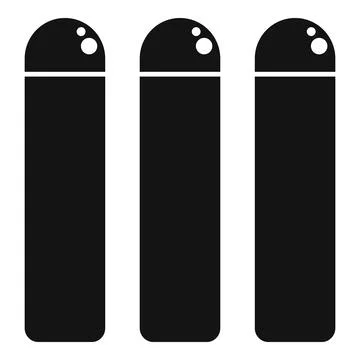 Three black metal grain silos standing outdoor Stock Illustration