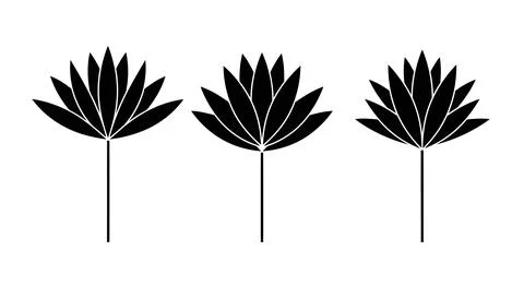 Three black silhouette palm tree icons Stockillustratie