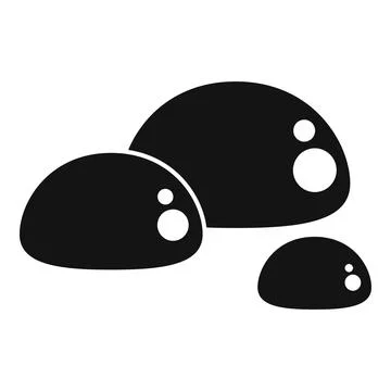 Three black slime bubbles floating together Stock Illustration
