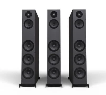 Three Black Speakers Stock Illustration