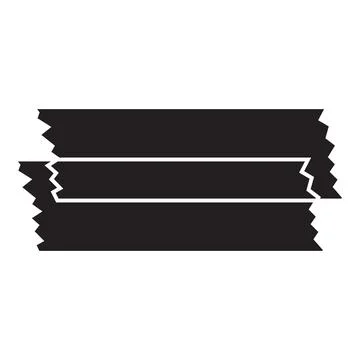 Three black torn horizontal paper banners creating negative space Illustrazione stock