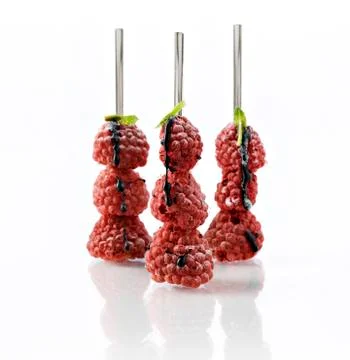 Three blackberry skewer Stock Photos