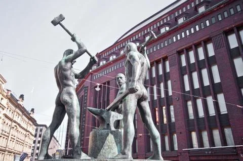 Three blacksmiths Stock Photos