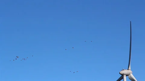 Three bladed windmill slowly turning Stock Footage 37280881