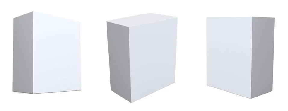 Three blank 3d boxes of blue color イラスト素材