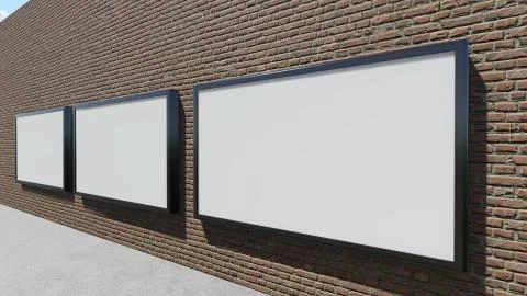 Three blank billboards Stock Illustration