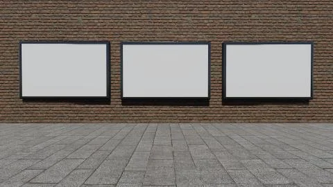 Three blank billboards Stock Illustration