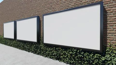 Three blank billboards Stock Illustration