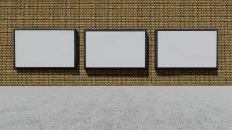Three blank billboards Stock Illustration