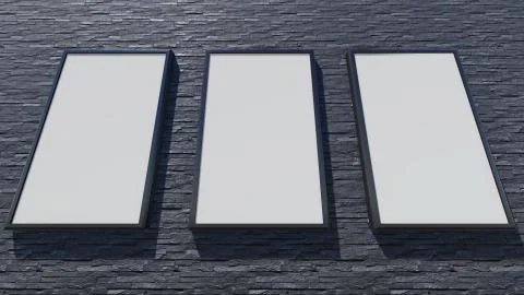 Three blank billboards Illustrazione stock