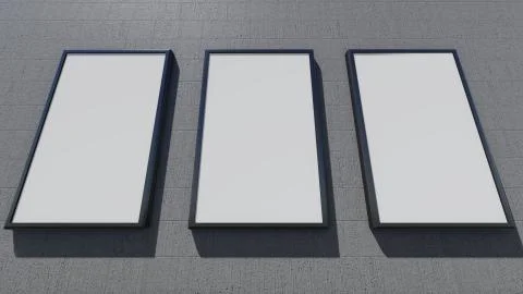 Three blank billboards Stock Illustration