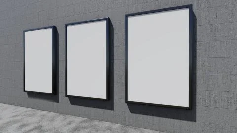 Three blank billboards Stock Illustration