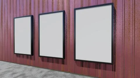 Three blank billboards Illustrazione stock