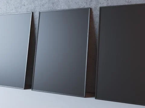 Three blank black frames Illustrazione stock