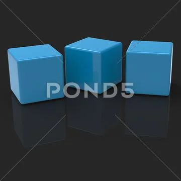 Three blank blocks show copyspace for 3 letter word Stock Illustration