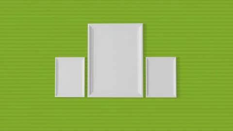 Three blank frames on graphic wall Stock-Illustration