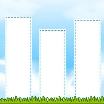 Three blank frames sky theme Stockillustratie