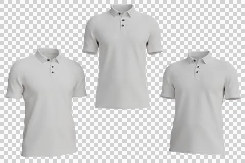 Three blank light gray polo shirts Stock Illustration