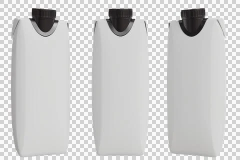 Three blank light gray rectangular containers with black tops Stock Illustration