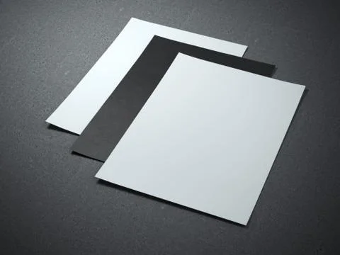 Three blank paper sheets 库存插图